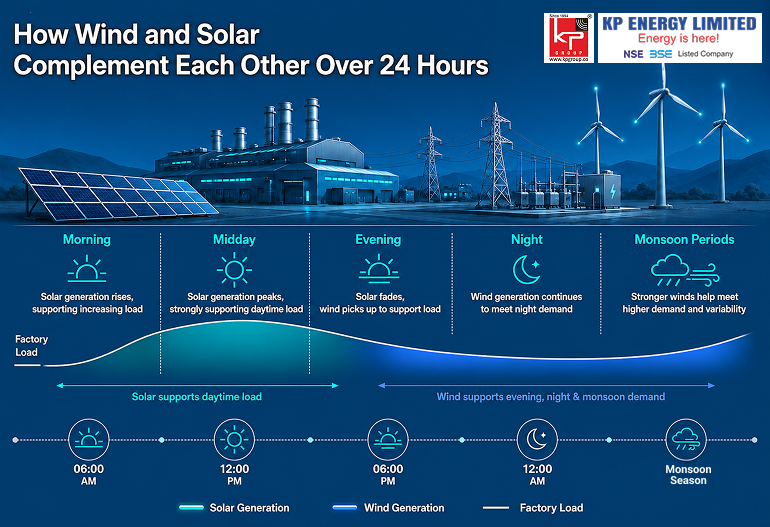 How Wind and Solar Complement Each Other Over 24 Hours