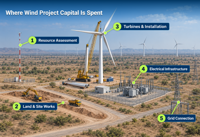 Where Wind Project Capital Is Spent